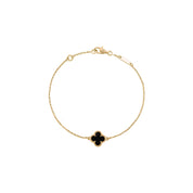 PULSERA ONE TRÉBOL GOLD BLACK