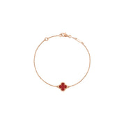 PULSERA ONE TRÉBOL ROSEGOLD RED