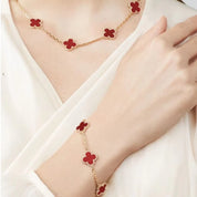 PULSERA TRÉBOL GOLD-RED VF