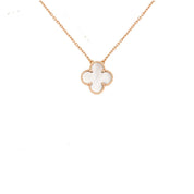 COLLAR TREBOL BLANCO-ROSE GOLD