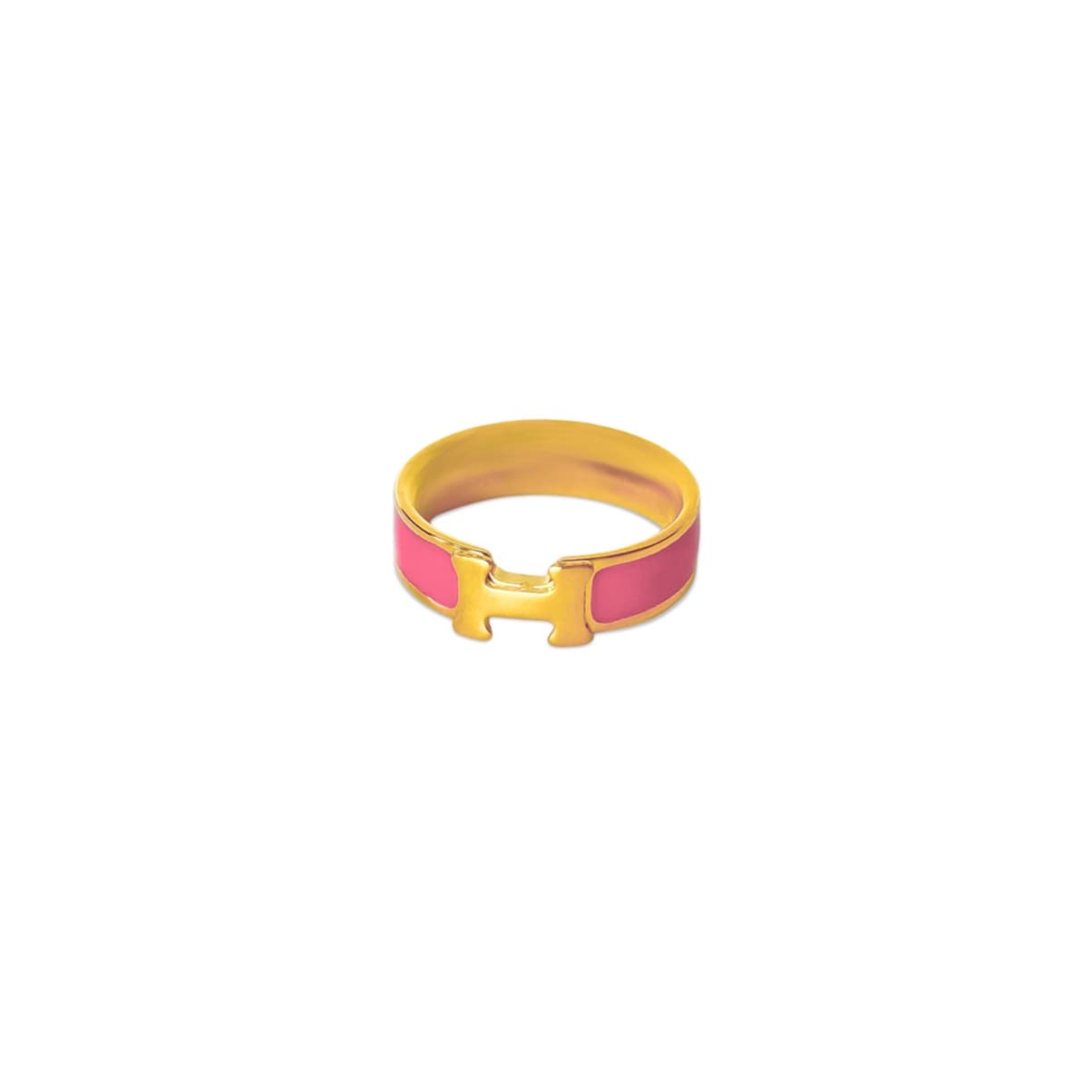 ANILLO CLIC H DORADO Y ROSA