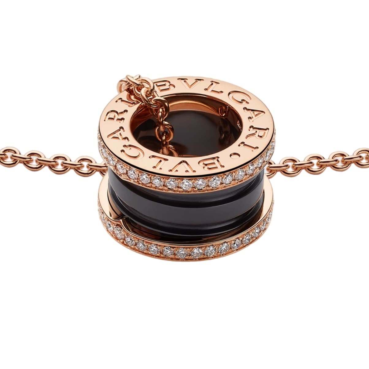 COLLAR Bzero ROSEGOLD BLACK CON ZIRCONIA