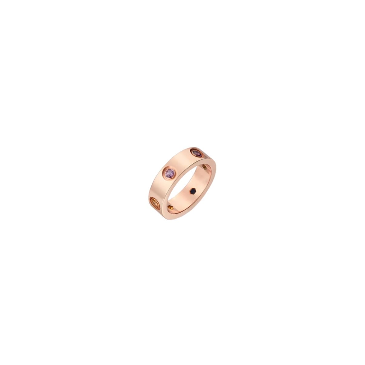 ANILLO LOVE ROSEGOLD ZIRCONIAS RAINBOW