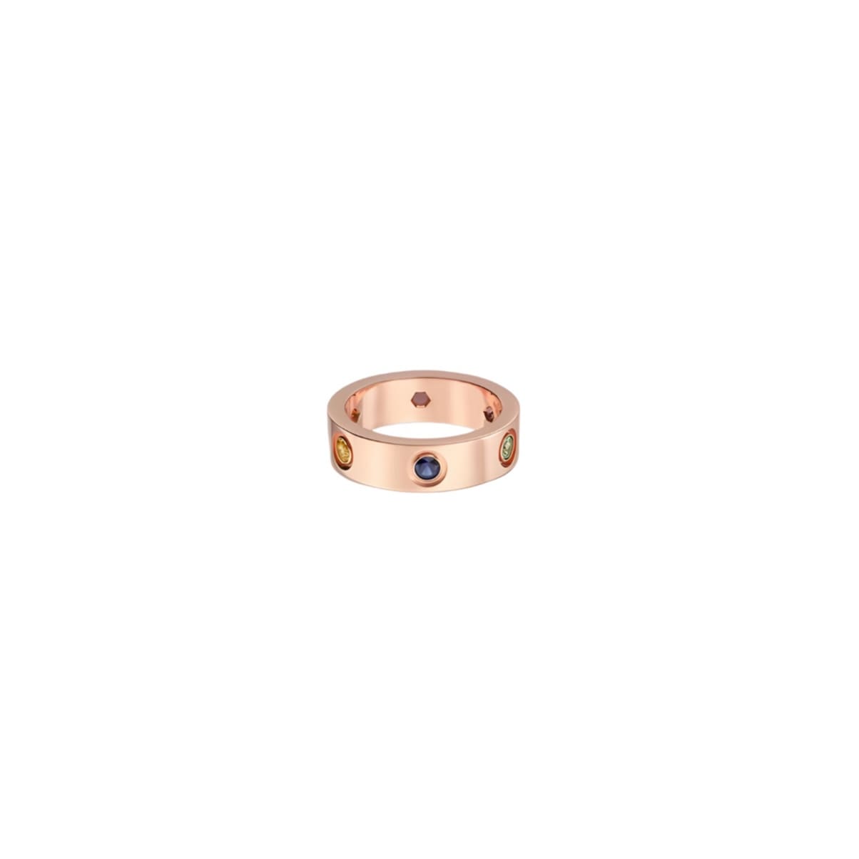 ANILLO LOVE ROSEGOLD ZIRCONIAS RAINBOW