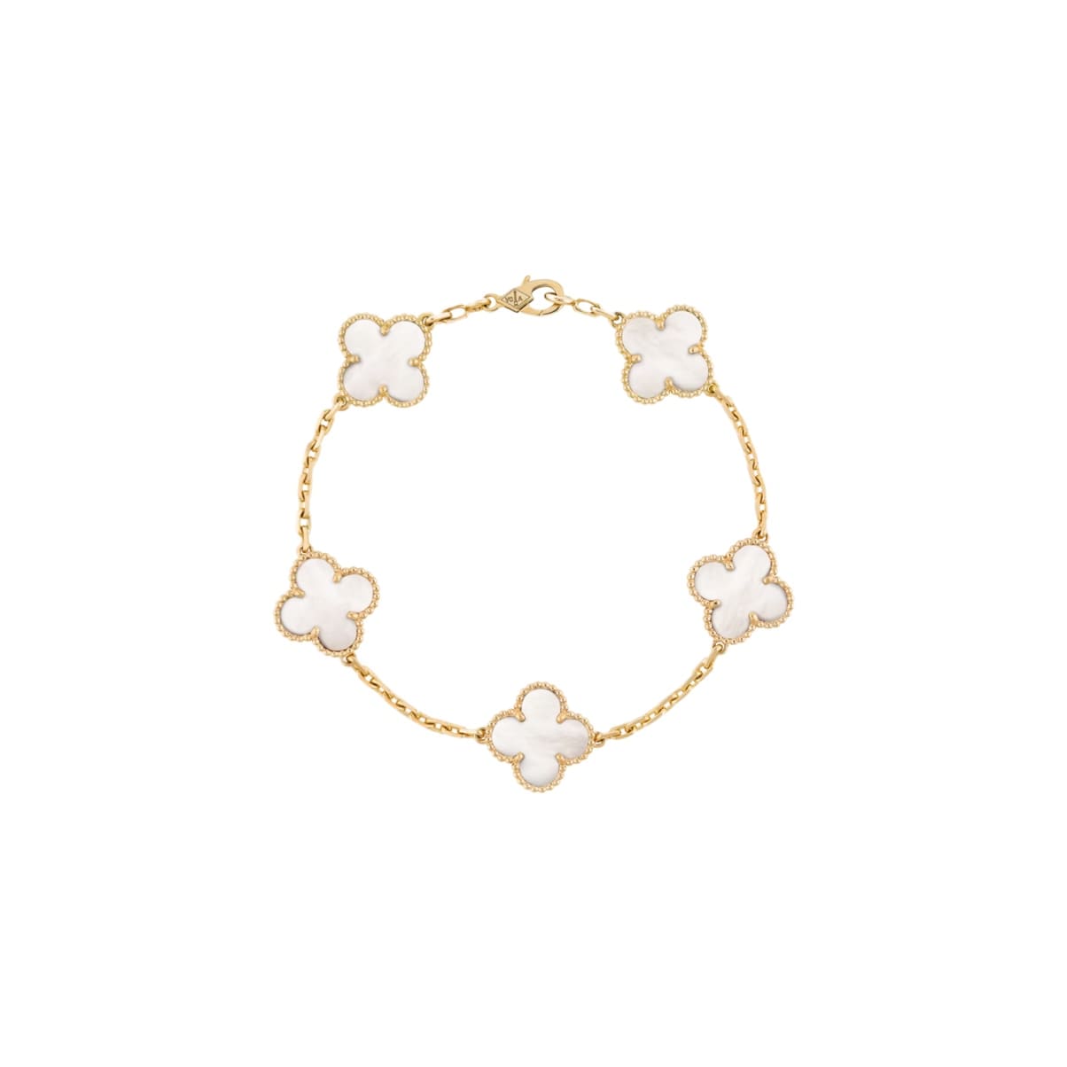 PULSERA TRÉBOL GOLD-WHITE VF