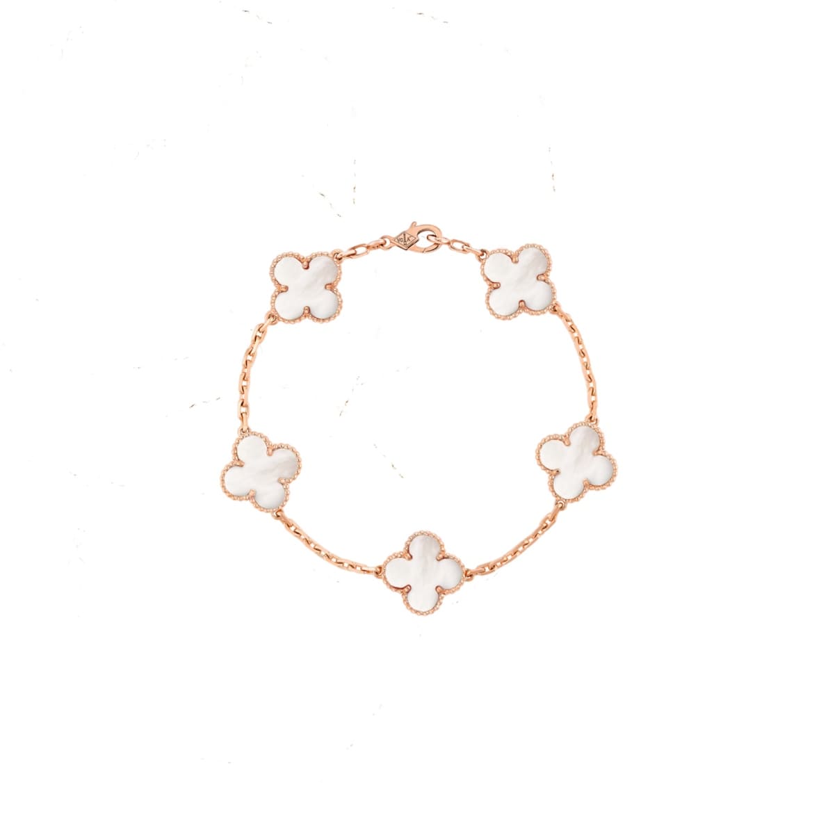 PULSERA TRÉBOL ROSE GOLD-WHITE VF