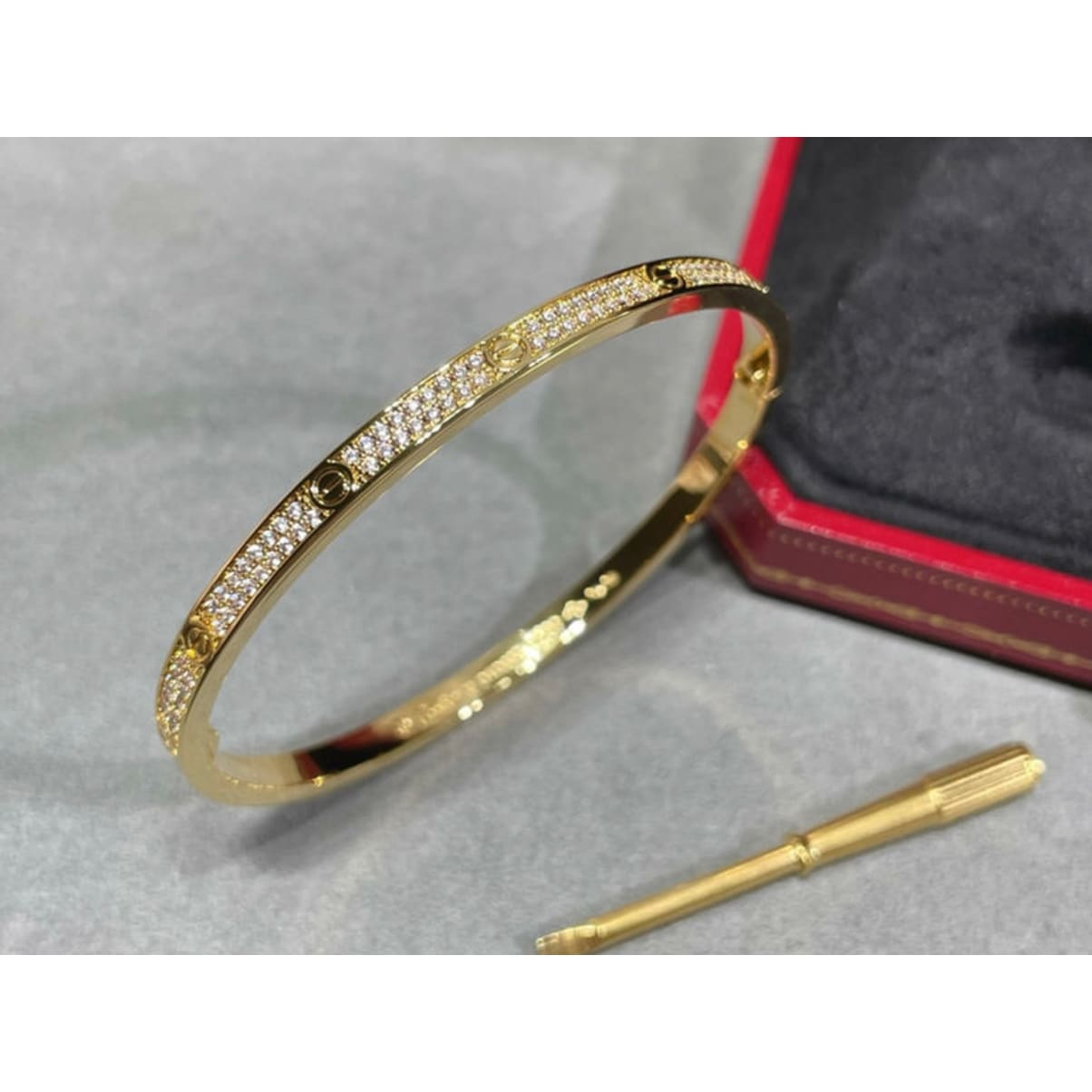 PULSERA LOVE DELGADA GOLD CON MICRO ZIRCONIAS